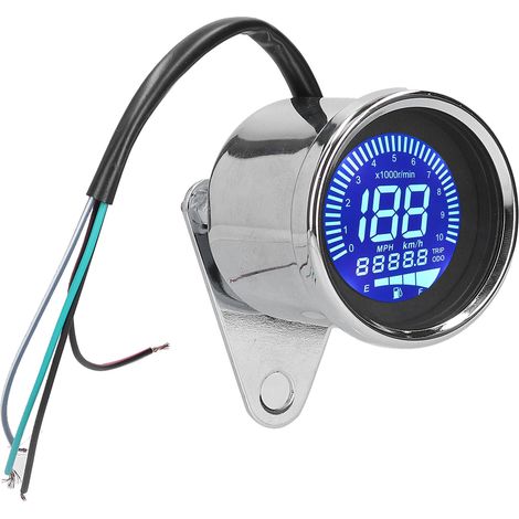 0–160 km/h LED-LCD-Digitaltacho für Motorräder, 12 V DC, Retro-Chrom-Design (1/5)