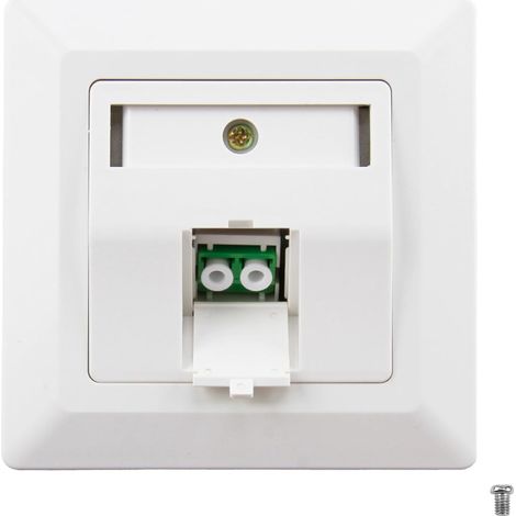Boîte de Jonction Fibre Optique Murale 1x Duplex LC-APC, Adaptateur Mural FTTH avec Connecteurs LC/APC, Montage en Saillie ou Encastré, Prise LAN Fibre Blanche (1/5)
