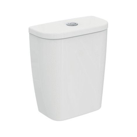 Porcher – Réservoir de chasse d'eau en porcelaine vitrifiée – Alimentation verticale silencieuse – Forme courbée – Blanc (1/2)