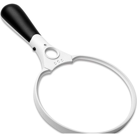 Loupe Main-Libre LED - 5,5 Pouces - Lentilles 2X 4X 10X - Pour Lecture Livres Journaux Cartes Bijoux - 1 Pièce (1/5)