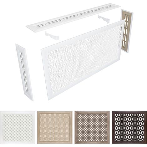 HEXIM Copriradiatore in HDF e MDF - varie dimensioni 90/120/150 cm copertura per riscaldamento: Staffa per radiatore rigato, Accessori di fissaggio (1/4)