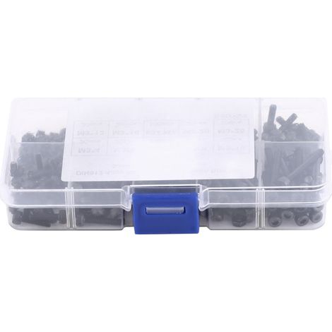 280 pièces/boîte de vis et écrous à tête hexagonale creuse M3, assortiment de fixations métriques pour machines (1/4)