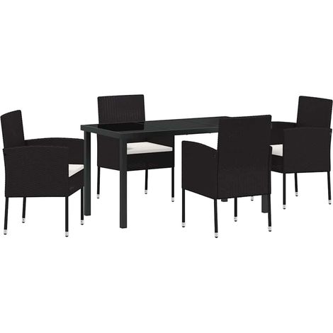 Maison Exclusive - Ensemble de salle à manger pour jardin 5 pcs Noir polyrotin (1/5)