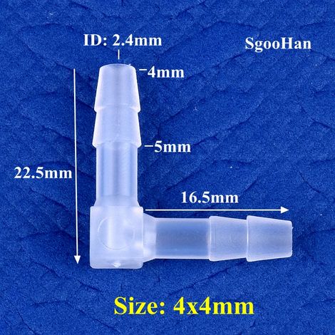 (4x4mm-20 pièces) Raccords coudés en PP pour aquarium, aérateur de pompe à air, raccord pagode, irrigation de jardin, tuyaux médicaux (1/5)