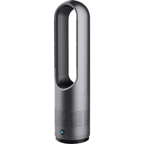 Purificateur d'air 3 en 1, ventilateur sans pales avec télécommande, oscillation à 80°, minuterie de 8 heures, silencieux, commande tactile, air purifié, sûr sans pales, (gris titane, 18 pouces), adap (1/5)