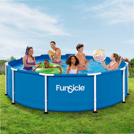 Funsicle – Piscine tubulaire ronde 3,66m – Hauteur 0,91m – Liner Toughmesh™ 3 couches – Système SmartConnect™ – Capacité 6 personnes