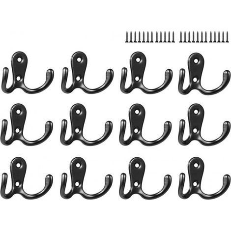 Garderobenhaken 12er-Set inklusive Schrauben Metall-Wandhaken Haken Hängehaken Wandhaken Handtuchhaken Handtuchhalter für Badezimmer Schlafzimmer (1/5)