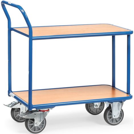 fetra Tischwagen, 2 Holz-Plattformen, Ladefläche 1000 x 700 mm (1/3)