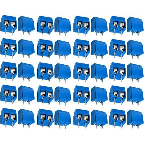110 pezzi Connettore a vite per PCB, morsettiera a saldare blu da 5 mm, morsettiera a vite per PCB a 2 pin (1/5)