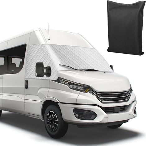Housse de Pare-Brise Compatible avec Iveco Daily 2014-2025, 600D Luxe Pare-Soleil pour Fenêtre Avant, 100% Occultant, Bloque Les Rayons UV, Résistant aux Intempéries,Personnalisé pour Iveco Daily 2014 (1/5)