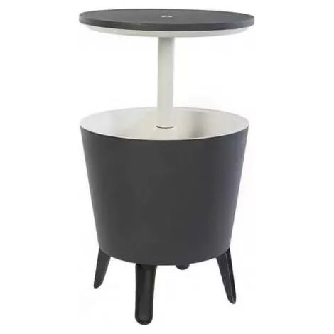 Tavolino Termico Piano Rialzabile Ø49,5 cm in Resina Keter Cool Bar Grigio (1/10)