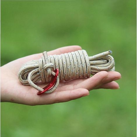 Corde di ancoraggio riflettenti con tenditori, 4 metri (4 mm), confezione da 2, corda per tende da sole e tende, corda da campeggio, verde fluorescente (1/5)