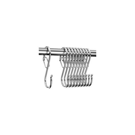 10 pièces Crochet S Acier Inoxydable avec Boucle de Sécurité, Crochet en S Crochet en métal robuste crochet double pour suspendre tasses, l'armoire vêtements, cuisine pots et des bols, argent (1/5)