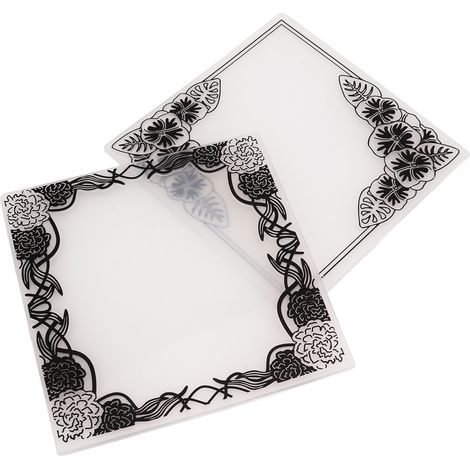 Pochoirs Gaufrage DIY Création Textures Décoratives Gabarits Plastique Embellissements pour Projets Créatifs Lot de 5