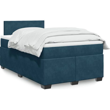 Boxspringbett mit Matratze Dunkelblau 120x190 cm Samt (1/5)