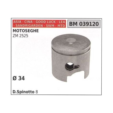 Pistone per motosega ZM 2525 Ø 34 mm ASIA 039120