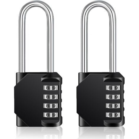 BUNTHAUS PA Cadenas à combinaison robuste – Cadenas résistant aux intempéries, verrou réinitialisable, anse de 6,3 cm de long en alliage de zinc à 4 chiffres, 2Pcs (1/4)