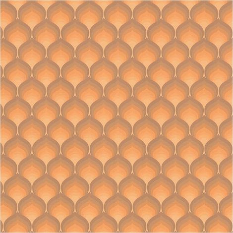 Retro wallpaper wall Profhome 395384 hot embossed non-woven wallpaper slightly textured with graphical pattern matt brown orange yellow ochre brown 4,5 m2