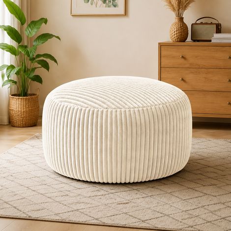 Sillón reclinable extragrande, puf de 120 cm, relleno de espuma viscoelástica, puf para adultos y adolescentes, sofá mullido con funda de tela suave, sofá redondo para sala de estar, dormitorio o resi (1/5)