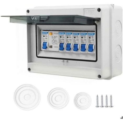 Panneau Disjoncteur - 4 Voies - IP65 Etanche - 63 A - Pour Garage Atelier Caravane Dépendance - 1 Unité (1/4)