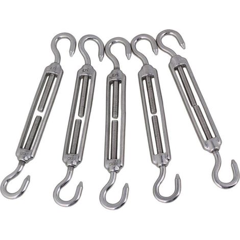 Lot de 5 tendeurs à câble en acier inoxydable 304 M6 (crochet et crochet) (1/5)