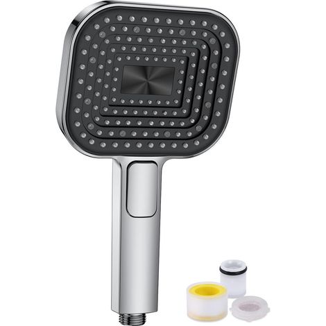 Handbrause Wassersparend 135mm mit 3 Strahlarten und Antikalk-Funktion (1/5)