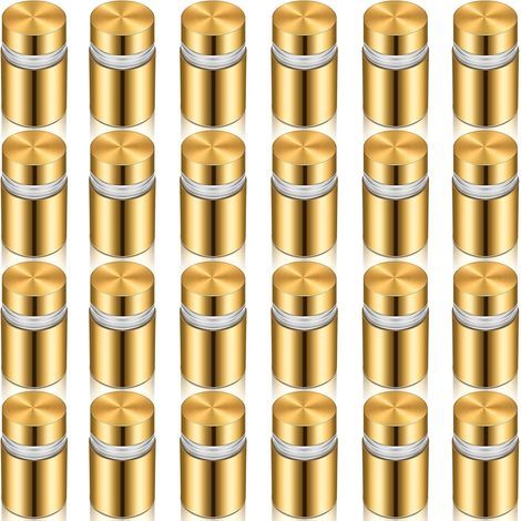 Set mit 24 Edelstahl-Abstandshaltern für Whiteboards, Halterung und goldenen Schrauben, 1,2 x 2,9 cm (1/5)