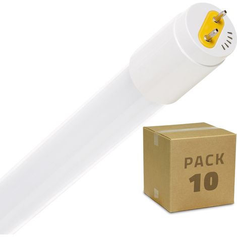 Pack Tubo LED 120 cm T8 Cristal Connessione Unilaterale 18W 110lm/W (10 Qtà) No Flicker Bianco Freddo con LED Strarter