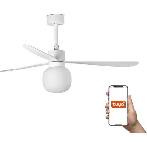Faro Amelia Grand 3 lames blanc mat avec éclairage 2700 K Système intelligent Tuya (1/5)