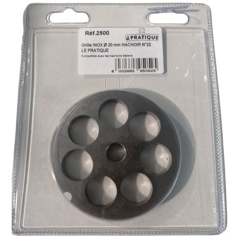 Rejilla de acero inoxidable ø 20 mm universal para picadora N°22 - Le Pratique