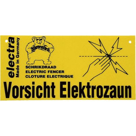 Electra Warnschild: Vorsicht Electrozaun