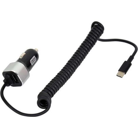 Chargeur USB 3A 1224V + CORDON SPIRALE C 150CM