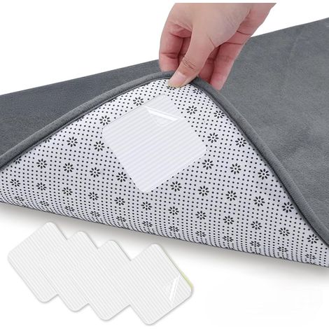 4-teiliges Set rutschfester Teppichpads mit starker Haftung dank Vakuumtechnologie – wiederverwendbar, ultradünn und unsichtbar, für glatte Böden in Küche, Wohnzimmer und Badezimmer (1/5)