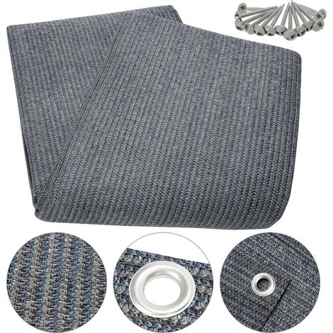 Hengda Tappeto da esterno Tappeto da Tenda Tappeto da Viaggio da Campeggio Tappeto da Gazebo per Caravanna 300X300cm Blu-grigio