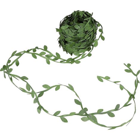 Guirlande artificielle de feuilles vertes en ruban, 5 rouleaux, à monter soi-même (1/5)