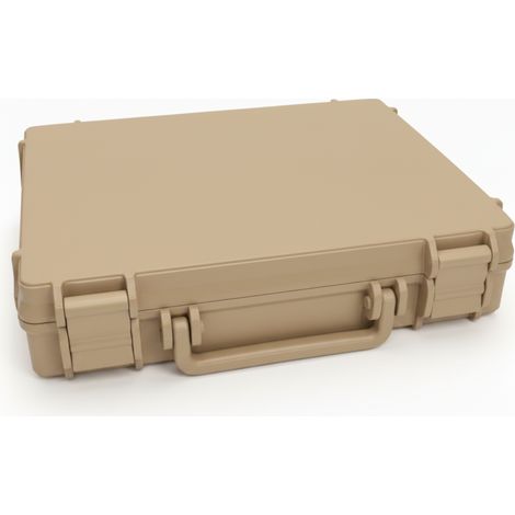 Boîte de rangement beige avec poignée pour petits objets (1/3)