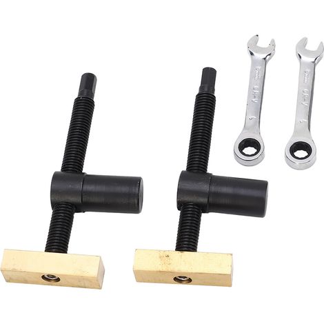 Pince de bureau pour le travail du bois, bloc en acier inoxydable et laiton, serre-joint d'établi à fixation rapide, noir, 20 mm/7,9 pouces (1/5)