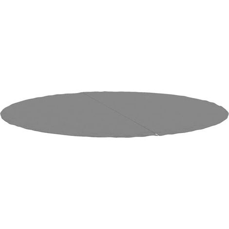 Couverture de piscine gris clair, 244 cm de diamètre, en géotextile polyester. (1/5)