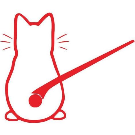 Mignon Kitty Chat Voiture Essuie-Glace Art Autocollant Décor BAnimal Chat Murale Art Décalque De Voiture Fenêtre Loptop Décoration Rouge 2133cm (1/3)