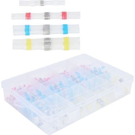 Manchons Thermorétractables à Souder Étanches pour Fils Électriques, 200 Pièces de Connecteurs à Sertir avec Anneaux, Lot de Bornes Imperméables (1/5)