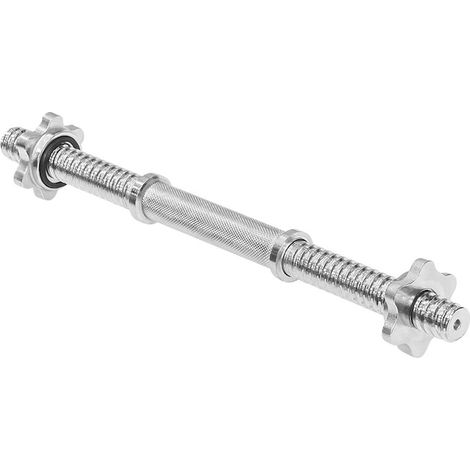 Barre filetée pour haltères, réglable, écrous, chromée, longueur 40 cm, charge maximale 60 kg (1/5)