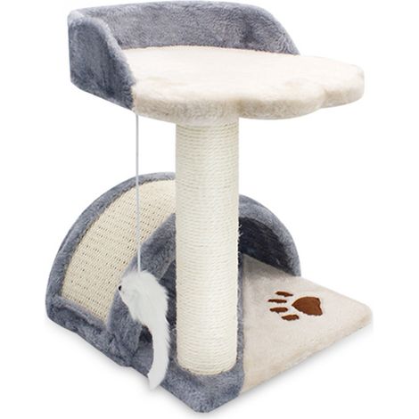 Cat Scratching Tray Cat Scratch Stick Centre with Hanging Paly Toy , Grey