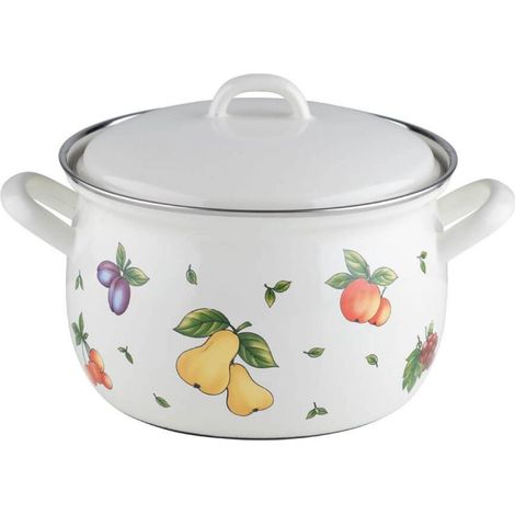 Riess Marmite à viande Fruit Garden avec couvercle 20 cm 3.5 litres émail (1/2)