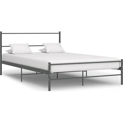 Bettgestell Grau Metall 160×200 cm vidaXL