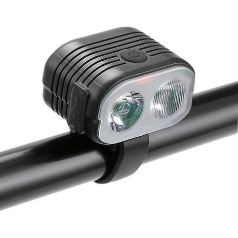 Faro anteriore per bicicletta, 6 modalità, luce alta/bassa, 200 lumen, ricaricabile tramite USB, impermeabile, ideale per la guida notturna. (1/5)