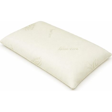 Cuscino DOPPIA ONDA in Memory Foam Cuscini per letto, misura 65x40x9/11 cm - Guanciale fodera ALOE VERA colore verde sfoderabile (1/5)