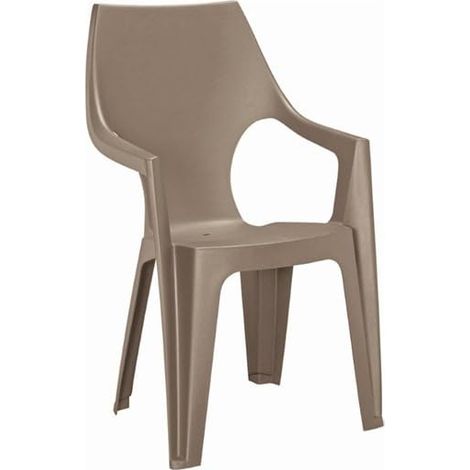 Keter Dante chaise de jardin beige confortable et empilable