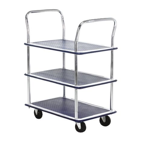 Chariot RS PRO Non 3 plateaux en Acier, 725 x 470mm, Capacité de charge 120kg Charge légère ( Prix pour 1 )