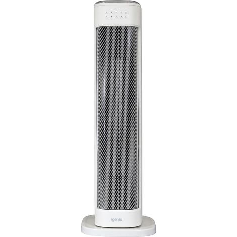 Igenix IGHT020DW Oscillating Tower Fan Heater With 15 Hour Timer and 30 Second Auto Delay Shutdown, 2000 W, 3 Heat Modes, Overheat Protection, Touch Button and Remote Control (1/4)