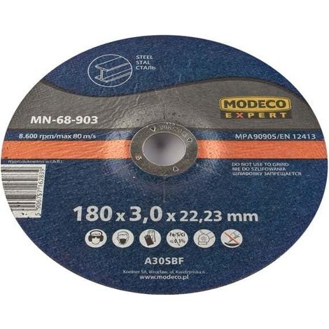 Disco abrasivo Modeco 230 mm grosor 3 mm corte acero